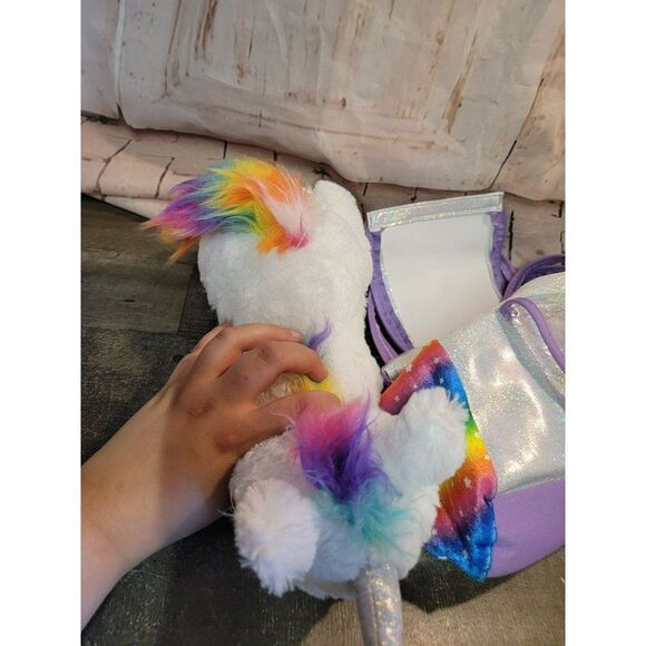 Unicorn plush bag brush toy figure stuffed animal set - Picture 4 of 8